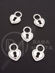 Pandantiv metalic 17x12x3mm culoare argintie 10 buc 306001