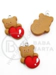 Pendant ursuleț din rășină ~27x~18x~9mm gaură 2mm 1 paquet 2 buc 335867