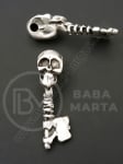 Pandantiv metalic 42x11mm culoare argintie gaură 2.5mm 1 buc 307762