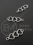 Element de conectare inimioare 24x8mm color argintie 1 pachet 20 buc 306354