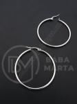 Cercei rotunzi din OȚEL 40x2mm color argintie 1 pereche 281283