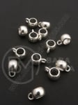 Mărgele metallice 8x11.5x5.5mm argintii 10 buc 308409