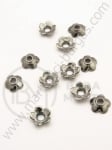 Mărgele florale metallice 6.5 mm color grafit 50 buc 308367