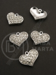 Pandantiv cristal metalic 19x16mm culoare argintie 1 buc 309490