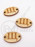 Țiglă de lemn 25x16x3mm literă <b>Ø</b> gaură 2.5mm 1 pachet 10buc 182264