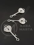 Cheie metalică de conectare cu cristal 26.5x10.5 mm 1 pachet 5 buc 307612