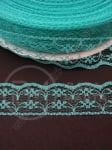 Panglică de dantelă 22mm verde turcoaz 10 metri 451374