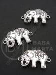 Elefant metalic 37x22mm culoare argintie 1 pachet 5 buc 306103