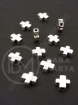 Mărgele metallice 8.5x8x3.5mm cruce argintie 1 pachet 20 buc 309148