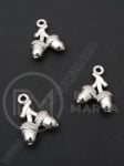 Pandantiv metalic cu ghinde 17x12x4mm, culoare argintie, 1 pachet, 10 buc. 306215