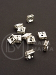 Pătrate din alamă 6x3mm cu cristale 10 bucăți 301188