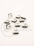 Pătrate din alamă 6x6x3mm cu cristale negre 10 bucăți 301428