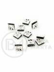 Pătrate din alamă 6x6x3mm cu cristale verde închis 10 bucăți 301434
