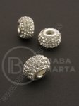 Mărgele 15x10mm cu cristale clasa A gaură 5mm 1 buc 309329