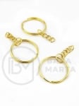 Inel dublu 25x1.5x2.5mm cu lanț auriu 20 buc 302243