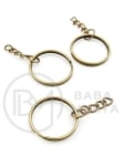 Inel dublu 25x1.5x3mm cu lanț culoare bronz 20 buc 302244