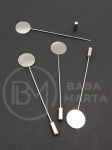 Broșă metalică 77x15x1mm, culoare argintie, 10 bucăți, 302258
