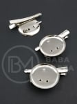 Bază broșă 30mm culoare argintie 5 buc 302261