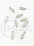 Pandantiv tip picătură din oțel (304) 10x4x0.6mm culoare argintie 30 bucăți 303023