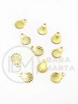 Pandantiv din scoică OȚEL (304) 7.5x5.5x0.5mm placat cu aur 20 bucăți 303026