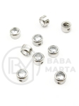 Mărgele OȚEL (201) cu cristal 6x4mm culoare argintiu 303040