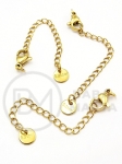 Set lanț 5cm cu încuietoare 7x10mm OȚEL (304) placat cu aur 2 bucăți 303061