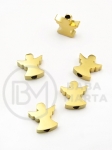 Înger Oțel (304) 10x9.5x3mm placat cu aur gaură 2mm 303086