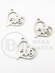 Pandantiv inimă cu inscripția Love STEEL(201) 16x1mm 303089