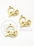 Pandantiv inimă cu inscripția Love STEEL(201) 16x1mm 303090