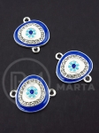 Element metalic de conectare cu ochi de cristal 20x17mm 5 bucăți 304030
