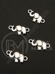 Conector elefant 18x8.5mm color argintie 1 pachet 20 buc 306441