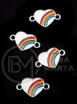 Element de conectare metalic tip inimă 19x11mm 5 bucăți 304285
