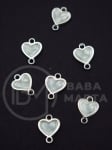 Element de conectare metalic inimă albă 13x10mm 5 bucăți 304328