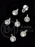 Pandantiv metalic cu cristal 10x7mm 10 bucăți 304343