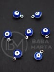 Pandantiv metalic ochi albastru 8x5mm 10 bucăți 304346
