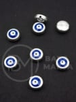 Mărgele metallice ochi blue 8x3.5mm gaură 0.8mm 10 buc 304347