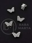Mărgele metallice fluture cu cristal 10x8x4mm hole 2mm 5 pieces 304353