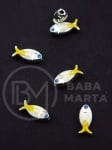 Mărgele metallice peștișor 12x5x4mm gaură 1.5mm 5 buc 304358