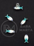 Mărgele metallice peștișor 12x5x4mm gaură 1.5mm 5 buc 304359