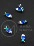 Mărgele metallice peștișor 12x5x4mm gaură 1.5mm 5 buc 304361