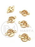 Element metalic cu cristal 16x11mm culoare aurie 5 bucăți 304371