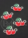 Element metalic de conectare 23x15mm cireșe 5 bucăți 304391