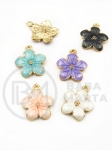 Pandantiv floral metalic 16.5x14mm mix 5 bucăți 304404