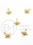 Pandantiv stea 10x8mm alamă cu zirconii 305214