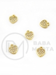 Pandantiv inimă 7.5x6.5x1.5mm alamă cu zirconii 305236