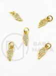Pandantiv aripă 12x5mm alamă cu zirconii 305245