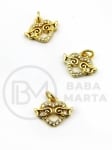 Pandantiv inimă 10x13mm alamă cu zirconii forjat 305393
