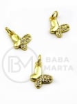Pandantiv fluture 11x8mm alamă cu zirconii forjat 305399