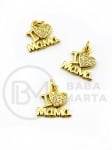 Pandantiv mama 13x13mm alamă cu zirconii forjat 305411