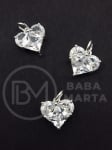 Pendant inimă 12x12mm alamă cu zirconii 305433